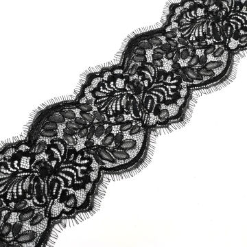 New Design Fashion Eyelash Embroidery Lace Trimming Border Chemical Embroidery Lace Trimming For Dress
